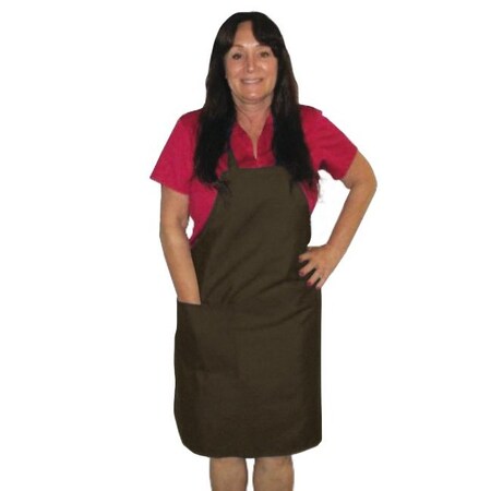 Intedge Brown 1 Pkt Deluxe Bib Apron 3351-B